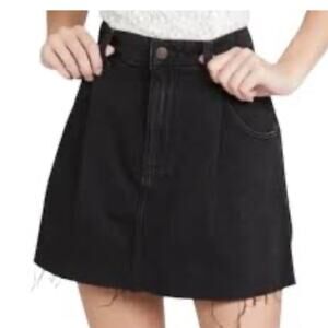 Free People We the Free Black Cosmic Flirt Fringe Mini Skirt